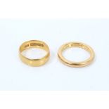 Two gold (22ct) wedding rings CONDITION REPORT Total gross weight approx 10 grams.