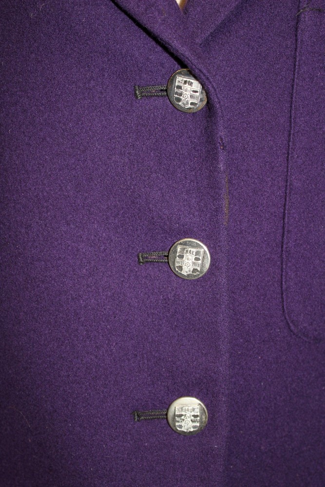 1936 - 1937 University of London Athletics blazer - purple wool with badge, maker Jack Hobbs Ltd. - Image 3 of 5