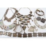 Small quantity of Vintage ethnic jewellery - including Middle Eastern necklace with pendant mounted