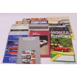 Collection of car sales brochures - predominantly 1970s and 1980s - to include Ford and Vauxhall