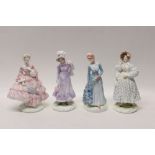 Four Royal Worcester Walking-Out Dresses of the 19th century limited edition figures - The Bustle,