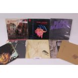 Four boxes of 1970s LP vinyl records - some rare - including Led Zeppelin and Black Sabbath (150+)