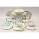 Collection of 1930s Shelley tea and dinnerware - including tureen and cover, trios, plates, jugs,