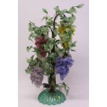 Ornate table lamp in the form of Wisteria flowers,