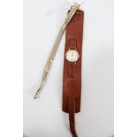 Ladies' gold (9ct) Tudor Royal wristwatch on leather strap