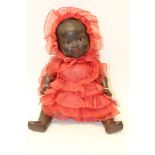 Doll - early 20th century black Armand Marseille bisque head marked - A.M.