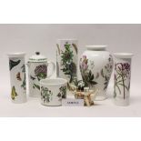 Selection of Portmeirion The Botanic Garden items - including vases, storage jars, wall clock,