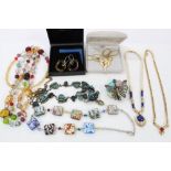 Small group of designer costume jewellery - to include two Christian Dior necklaces, P.