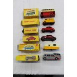 Dinky - boxed selection (boxes mixed condition) of cars and buses - including Observation Coach no.