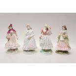 Four Royal Worcester Festive Country Days limited edition figures - The Village Bride, Sunday Best,