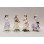 Four Royal Worcester Four Seasons limited edition figures - Spring, Summer, Autumn and Winter,