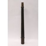 Victorian brass single draw telescope with tarred Hessian cover and Turk's head finishings