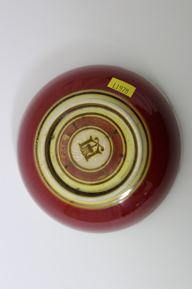 Pilkingtons Royal Lancastrian red lustre bowl decorated with rampant lion and floral and foliate - Image 3 of 3