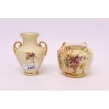 Royal Worcester blush ivory miniature vase,