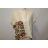 Late 19th century Ottoman / Turkish linen sash / towel - silk embroidered,