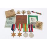 Second World War group of four medals, awarded to Pte. H.