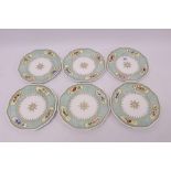 Set of six Royal Worcester Cabinet plates, date mark for 1899,