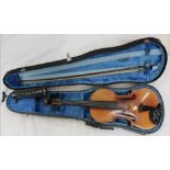 Good 19th century Continental full-size violin bearing label for Ludovicus Ricozali, Cremonia,