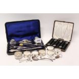 Selection of miscellaneous late 19th / early 20th century silver - including part manicure set,