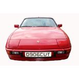 1986 Porsche 924S, 2.5 litre, finished in Guard's red with black interior. Registration no.