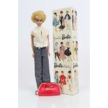 Barbie 1968 Bubble Cut Midge Barbie, blonde, clothed with BOAC bag, in Barbie box but doesn't match,