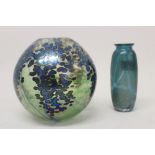 Siddy Langley studio glass bowl of globular form, 13cm high, etched signature,