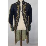 19th century gentlemen's historical costume court coat by the famous London Costumier B. J.