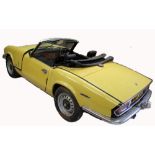 1973 Triumph Spitfire Mk IV 1.3, finished in Mimosa yellow with black vinyl interior, tax exempt.