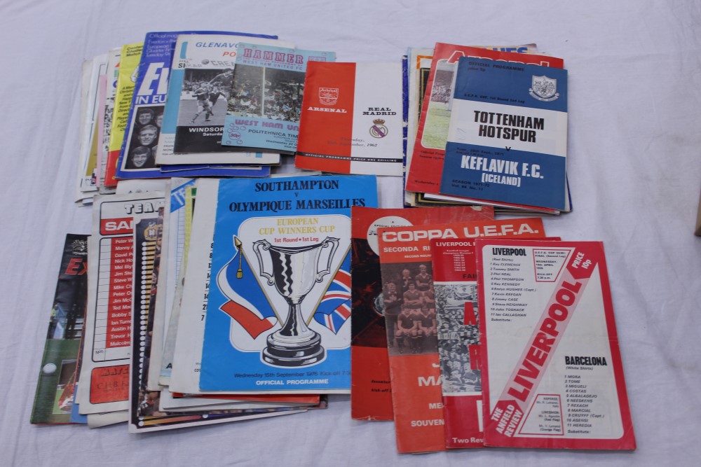 Football Programmes - selection of British clubs competing in European Inter-Cities Fairs Cup,