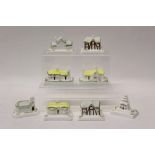 Eight Coalport miniature cottages - Tudor Cottage (x 2), Rustic Cottage (x 2), The Little Church,