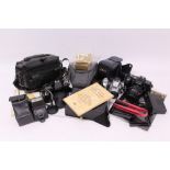 Cameras and photographic equipment - including a Canon EOS 1000F, a Minolta 7000 35mm SLR,