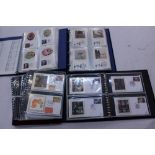 Stamps - four albums of Benham Silk covers with special pinks,