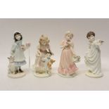 Four Coalport limited edition figures - A Christmas Kitten, A Present for Grandma,