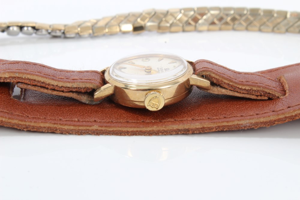 Ladies' gold (9ct) Tudor Royal wristwatch on leather strap - Image 3 of 4
