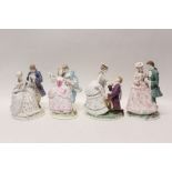 Four Royal Worcester limited edition figures - The Proposal, The Tryst,
