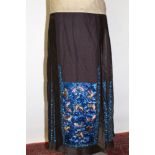 Late 19th century Chinese pleated wrap-around apron skirt,