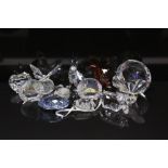 Collection of boxed Swarovski crystal items including award plaques,