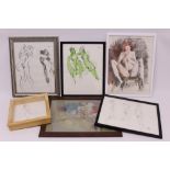 Selection of nude artwork (x 11),