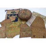 Seven Victorian samplers - cross-stitched alphabets and numerals, some with names and dated,