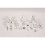 Collection of twenty-five Swarovski crystal ornaments - including swan, owl, rabbits, tortoise,