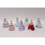 Seven limited edition Royal Worcester figures - Lady Emma, Lady Charlotte, Lady Jane,