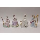 Four Royal Worcester The Graceful Arts limited edition figures - Poetry, Music,