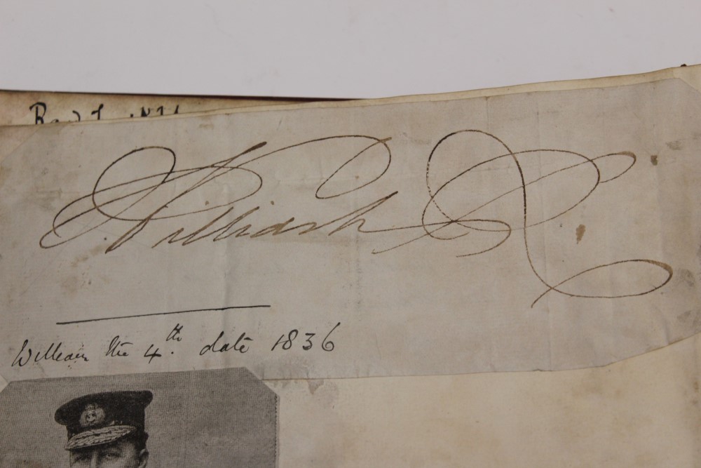 19th century autographs in album - mainly chipped pieces signed Royalty, Dukes, Duchesses, - Image 3 of 8