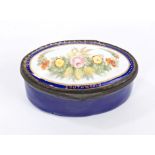 Fine early 19th century Staffordshire enamel lozenge-shaped snuff box with bird and floral