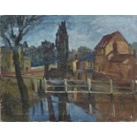 Paul Earee (1888 - 1968), oil on canvas - 'The Stour at Sudbury', signed,