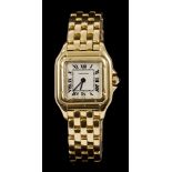 Ladies' Cartier 18ct gold Panthere bracelet watch with quartz movement,