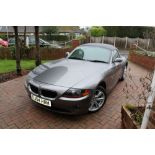 2004 BMW Z4 2.2i Roadster, manual. Finished in metallic grey with cream leather interior.