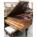 Victorian rosewood boudoir grand piano by Charles Cadby, London, numbered 3212 B,