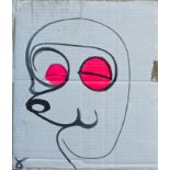 *Adam Neate (born 1977), oil on cardboard, Animal Head, signed with symbol, 39 x 33cm,