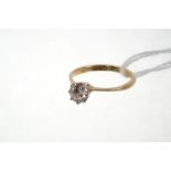 Diamond single stone ring, the old cut stone estimated to weigh approximately 0.